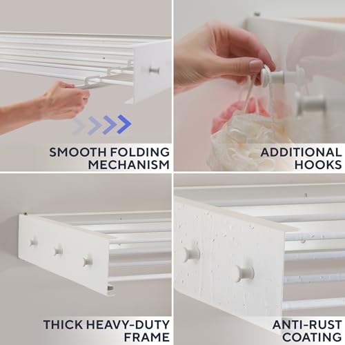 Foldable Wall Mounted Drying Rack 40 inch - Easy | Laundry & Clothing - Image 5