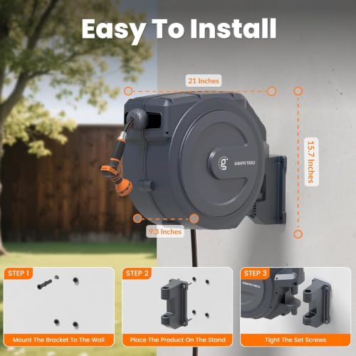 Giraffe Tools Retractable Garden Hose Reel Auto Rewind - Image 7