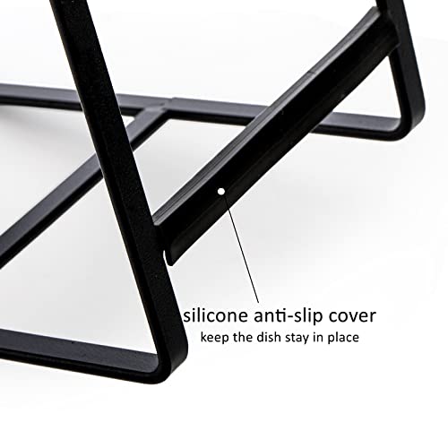 ZOOFOX 3 Pieces Metal Dish Organizer, Plate Organizer for Cabinet - Image 4