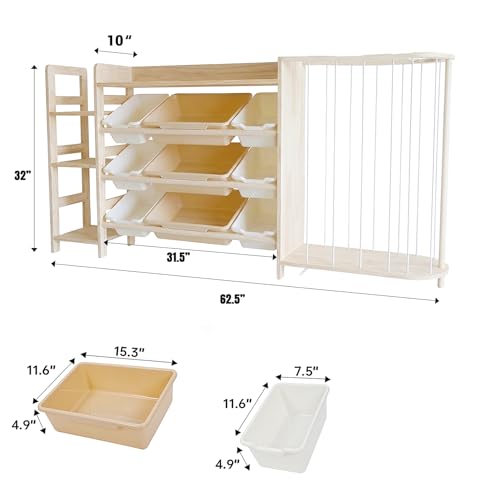 Amdermi Kids Toy Storage Organizer with Bookcase | Home Organization - Image 3