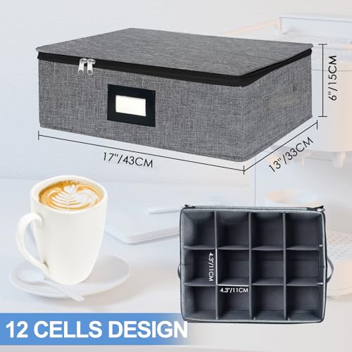 Mug Coffee Storage Box with Dividers - Stackable Glass - Image 4