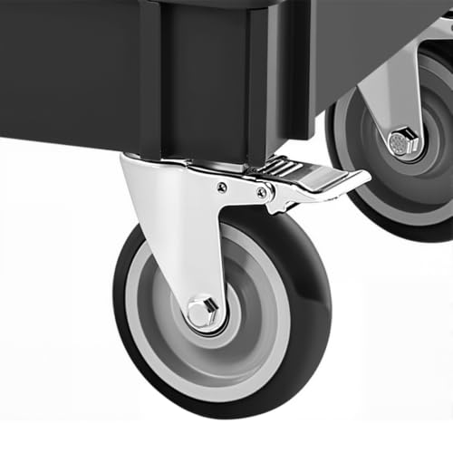 3-Shelf Utility Service Cart, 550 lb Capacity with 360° Swivel - Image 4