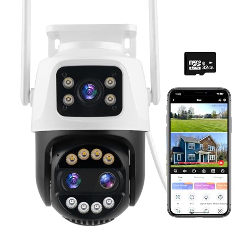 PTZ Outdoor Indoor Camera Wired 3 Lens, 32GB Local Storage - Image 2