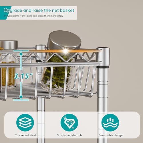 6 Tier Shelf Wire Shelving Adjustable Storage Shelves Basket Rack - Image 6