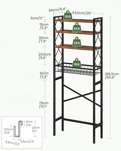 Over The Toilet Storage Rack, 4-Tier Bathroom Organizer Shelf - Image 3