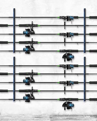 Fishing Pole Holders - 10 Rod Holder Storage for Wall & - Image 3