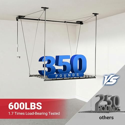 FLEXIMOUNTS Overhead Garage Storage Rack Lift, 4x4 Ft | Garage Storage - Image 5