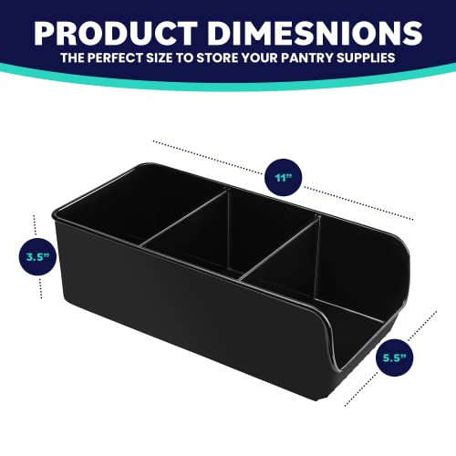 Black Storage Bins for Pantry - 3 Compartment Kitchen Cabinet - Image 5
