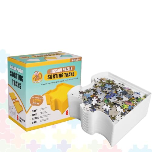 8 Stackable Puzzle Shaped Sorting Trays - Organize Puzzles Up - Image 2