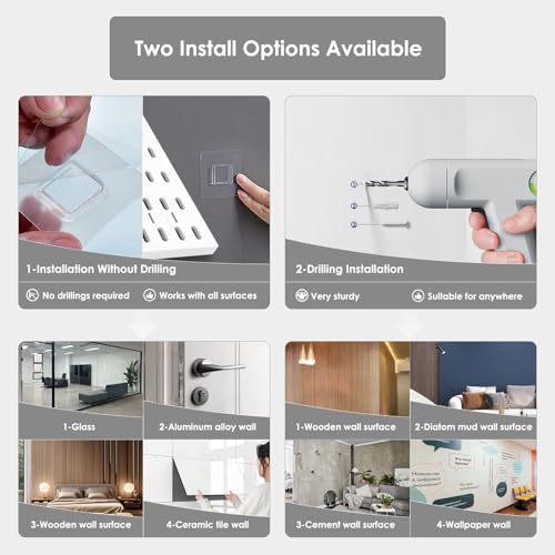 White Pegboard Kit Wall Organizer Panels with Bins Hooks Shelves - Image 4