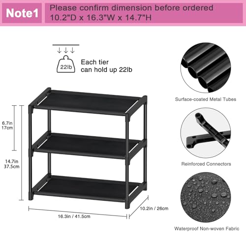 Autonomier 3 Tier Extra Small Shoe Rack (16.3" Wide) - Image 4