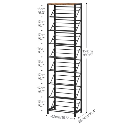 HOOBRO Narrow Shoe Rack for Small Spaces, Slanted Shoe Organizer - Image 3