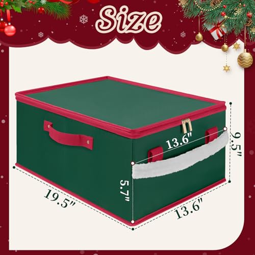 Christmas Ornament Storage Box with Adjustable Dividers - Image 4