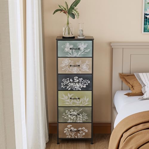 Tohomeor Vintage Dresser Vertical Nightstand with Neutral - Image 4