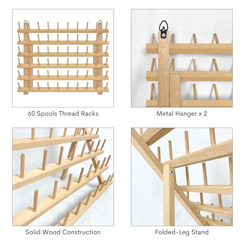2X60 Spools Wooden Thread Rack/Thread Holder Organizer - Image 4