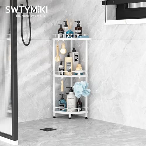 SWTYMIKI Corner Shower Caddy Standing - 3 Tier Stainless Steel - Image 3