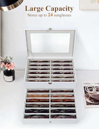 Sunglasses Storage Organizer Case with 24 Adjustable | All Products - Image 4