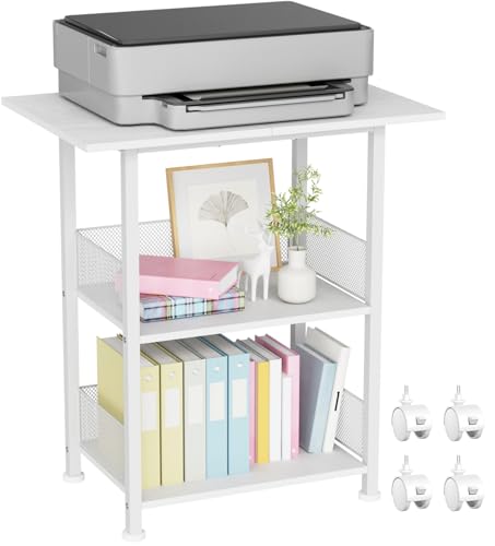 Printer Stand, 3-Tier Industrial Large Printer Table with Shelf - Image 2