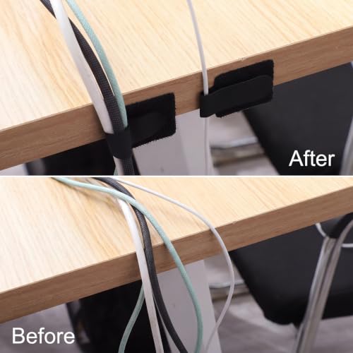 100 Pcs Cable Management Under Desk, Hook and Loop Cable Straps - Image 7