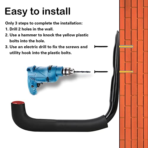 6 Pack Garage Hooks Heavy Duty, 7 Inch Ladder Hooks | Garage Storage - Image 7