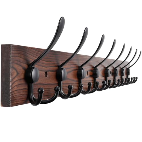 Kuhome 32.2'' Large Coat Rack Wall Mount Coat Hooks Coat - Image 2
