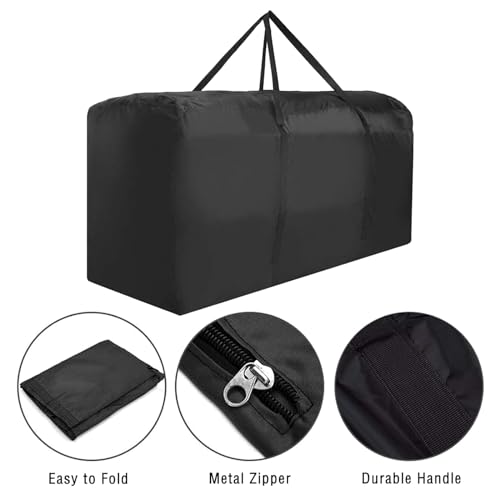 Outdoor Cushion Storage Bag, Waterproof Extra-Large Black - Image 4
