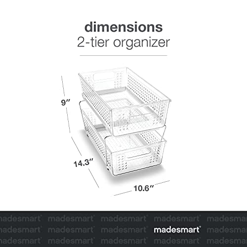 madesmart Premium Two Tier Organizer, Clear - Image 7