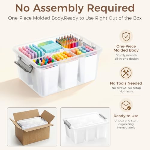 Citylife 17QT Craft Organizers and Storage bins with Lids, Marker - Image 5