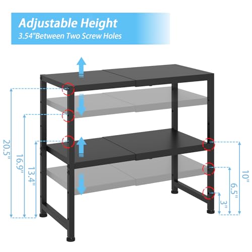 2-Tier Expandable Metal Storage Shelves,150LBS Heavy Duty - Image 4