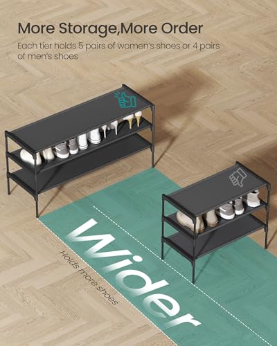 SONGMICS 3-Tier Shoe Rack, Space-Saving, Shoe Storage Organizer - Image 5