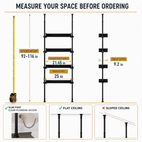 ALLZONE Tension Over The Toilet Storage Cabinet, No- | All Products - Image 3