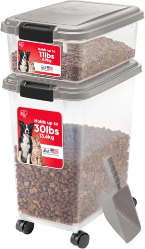 IRIS USA Airtight Dog Food Storage Container Combo, 30 lb - Image 2