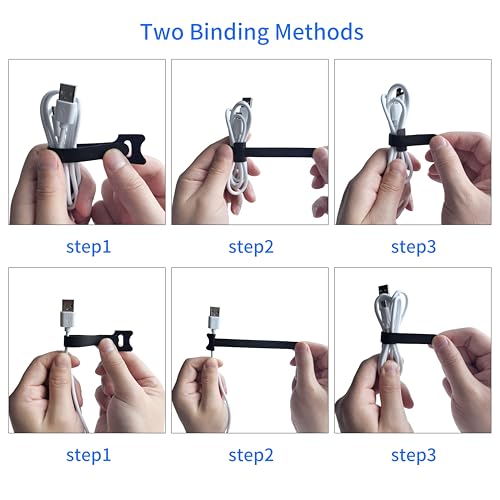 200 PCS 8 Inches Black Reusable Cable Ties, Adjustable Cord - Image 6
