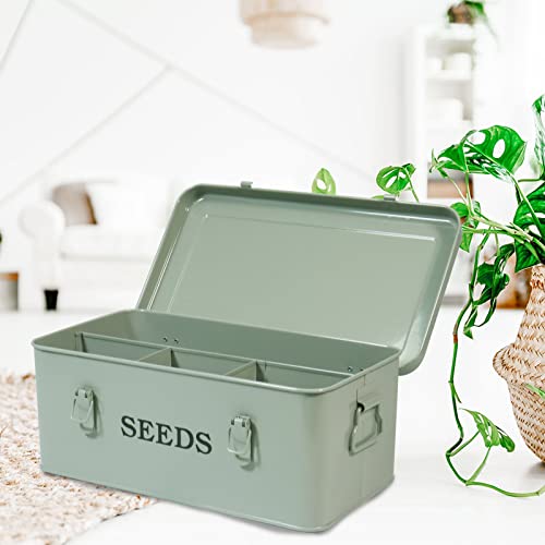Seed Storage Box Metal Container Organizer, 4-Compartment - Image 7