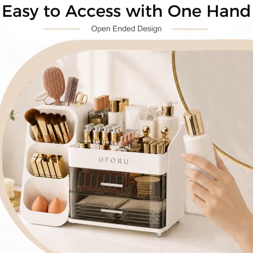 UFORU Makeup Organizer Countertop with Brush Holder for Vanity - Image 7
