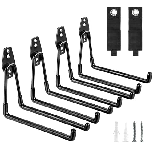 Garage Hooks Heavy Duty, 4 Pack Large 7.5 Inch Ladder Hooks Black - Image 2