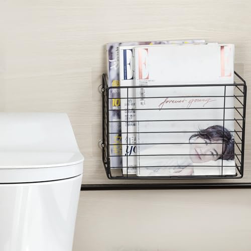 Lonian Wall Mounted Storage Basket, Black Metal Wire | All Products - Image 4