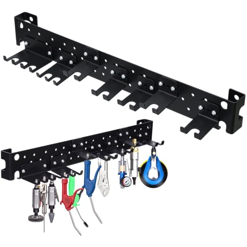 Black Air Tool Holder Wall Mount Pneumatic Rack Organizer - Image 2
