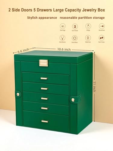 BOOVO Large Jewelry Box for Women 6 Layer - Image 6