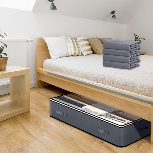 4 Pack Under Bed Storage, 95L Foldable Closet Containers - Image 3