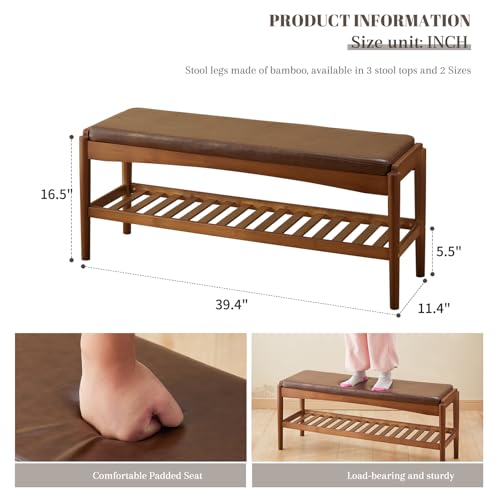 Shoe Rack Bench Entryway Bamboo Shoe Storage Bench | Home Organization - Image 3