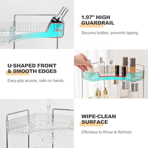 Goderewild Corner Bathroom Counter Organizer, 3-Tier Vanity Tray - Image 6