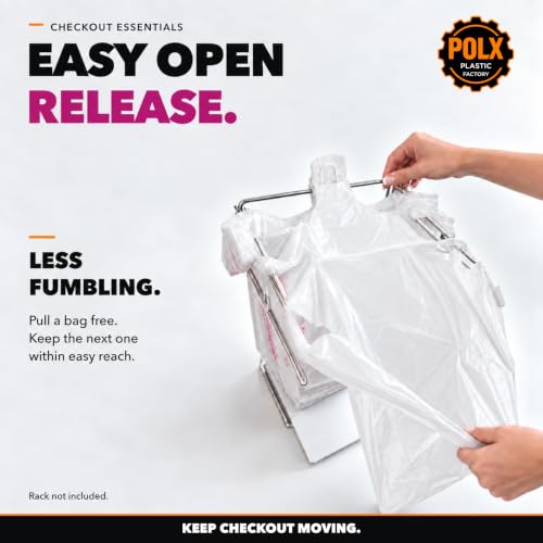 POLX Thank You Plastic Bags with Handles, 1000 count - Image 6