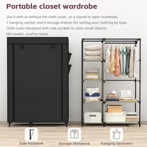 Calmootey Portable Closet Organizer, Space-Saving Storage - Image 7