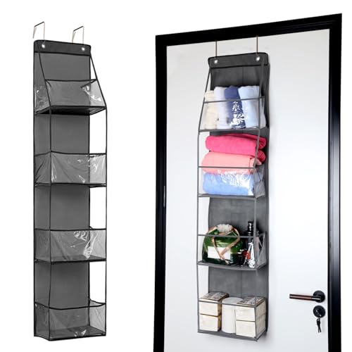 4-Shelf Over the Door Storage Hanging Closet Organizer (Grey) - Image 2