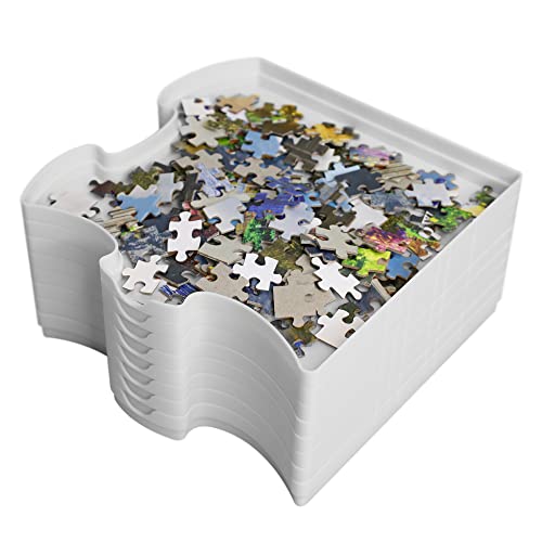 8 Stackable Puzzle Shaped Sorting Trays - Organize Puzzles Up - Image 7