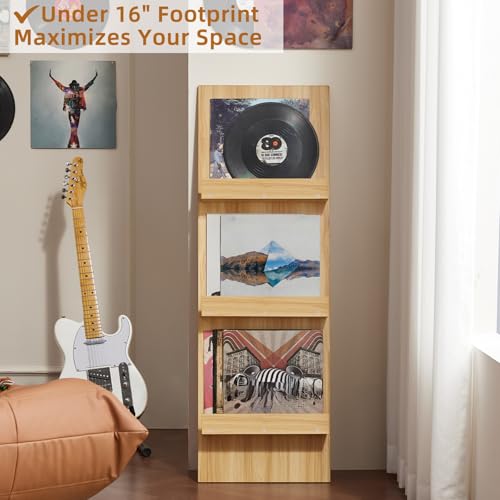 LELELINKY Wall-Leaning Vinyl Record Holder with 3 Tier - Image 5