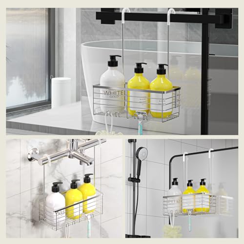 DELLAN Hanging Shower Organizer, Shower Rack with Ho | All Products - Image 3