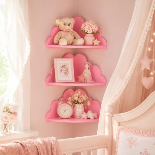 Cloud Corner Floating Shelves, Set of 3 Wall Mounted Shelves - Image 5
