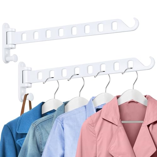 Wall Mounted Clothes Hanger with Swing Arm - 8-Hole - Image 2